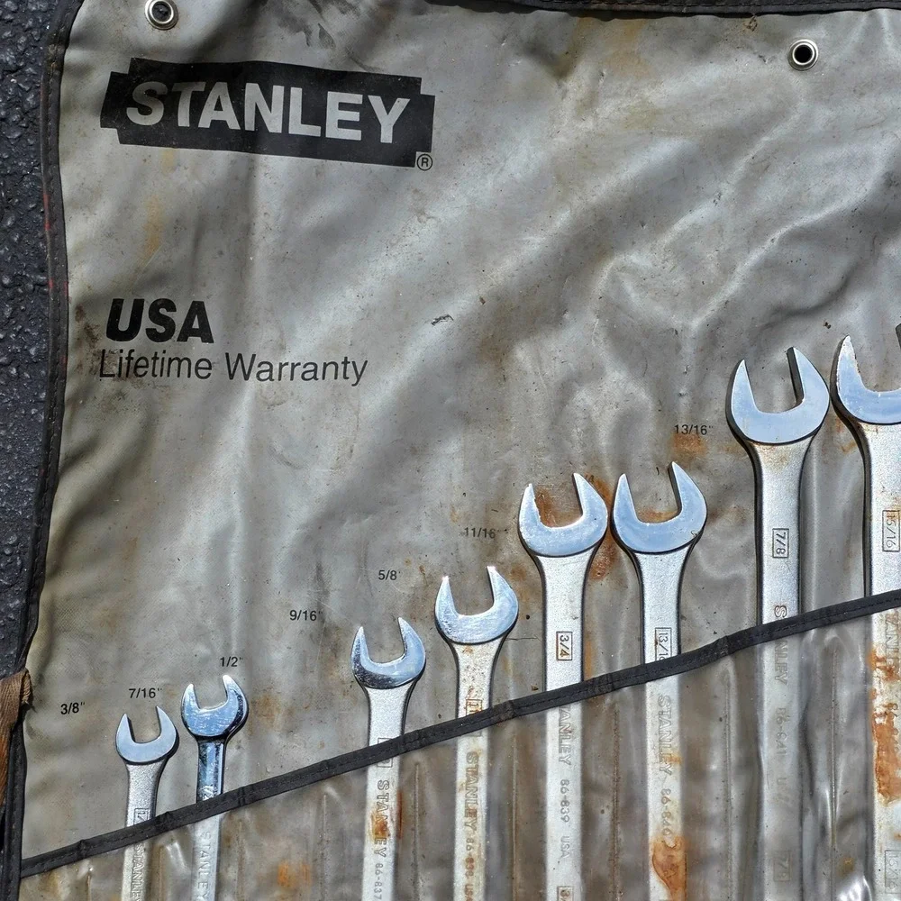 VTG Stanley Wrench Set with Pouch USA 12‑Pc 3/8–1‑1/4 Industrial 85-452